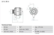 Generator 14 V BOSCH 0 986 042 081