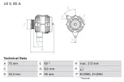 Generator 14 V BOSCH 0 986 042 111