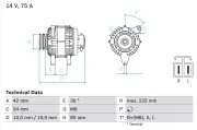 Generator 14 V BOSCH 0 986 042 291