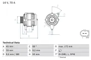 Generator 14 V BOSCH 0 986 042 620