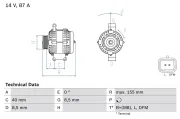 Generator 14 V BOSCH 0 986 042 720