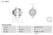 Generator 14 V BOSCH 0 986 042 770