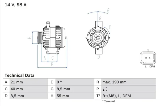 Generator 14 V BOSCH 0 986 042 770 Bild Generator 14 V BOSCH 0 986 042 770