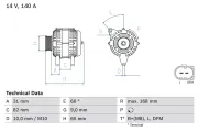 Generator 14 V BOSCH 0 986 044 470