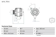 Generator 14 V BOSCH 0 986 045 261