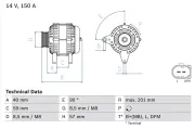 Generator 14 V BOSCH 0 986 045 360