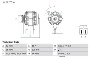 Generator 14 V BOSCH 0 986 045 541