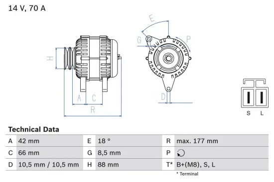 Generator 14 V BOSCH 0 986 045 541 Bild Generator 14 V BOSCH 0 986 045 541