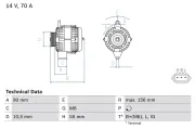 Generator 14 V BOSCH 0 986 045 751