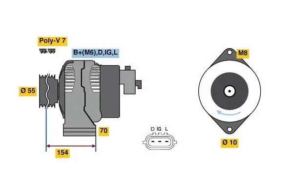 Generator 14 V BOSCH 0 986 046 541