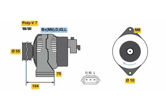Generator 14 V BOSCH 0 986 046 541 Bild Generator 14 V BOSCH 0 986 046 541