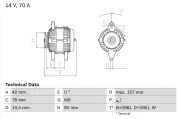 Generator 14 V BOSCH 0 986 047 200