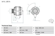 Generator 14 V BOSCH 0 986 047 340