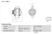 Generator 14 V BOSCH 0 986 047 670