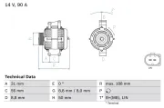 Generator 14 V BOSCH 0 986 047 840