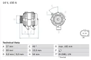 Generator 14 V BOSCH 0 986 047 930