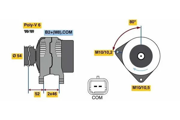 Generator 14 V BOSCH 0 986 048 360