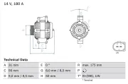 Generator 14 V BOSCH 0 986 048 450