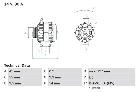 Generator 14 V BOSCH 0 986 048 771 Bild Generator 14 V BOSCH 0 986 048 771