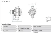 Generator 14 V BOSCH 0 986 048 820