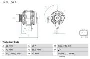 Generator 14 V BOSCH 0 986 048 921