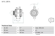 Generator 14 V BOSCH 0 986 049 010