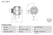 Generator 14 V BOSCH 0 986 049 071