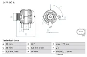 Generator 14 V BOSCH 0 986 049 101