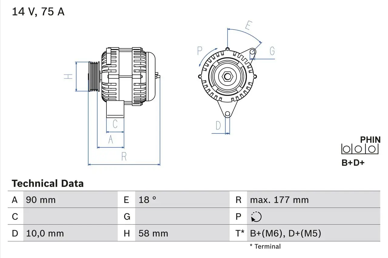 Generator 14 V BOSCH 0 986 049 111 Bild Generator 14 V BOSCH 0 986 049 111