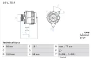 Generator 14 V BOSCH 0 986 049 111