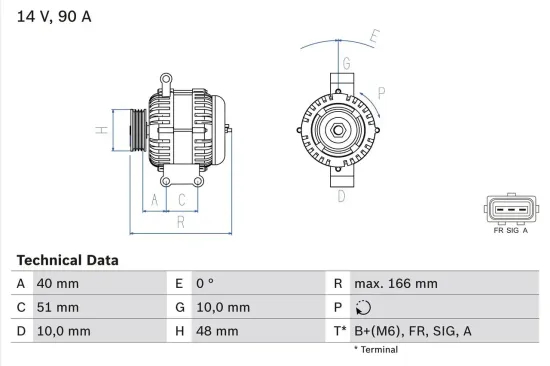 Generator 14 V BOSCH 0 986 049 141 Bild Generator 14 V BOSCH 0 986 049 141