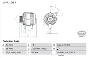 Generator 14 V BOSCH 0 986 049 161