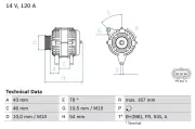 Generator 14 V BOSCH 0 986 049 171