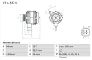 Generator 14 V BOSCH 0 986 049 221