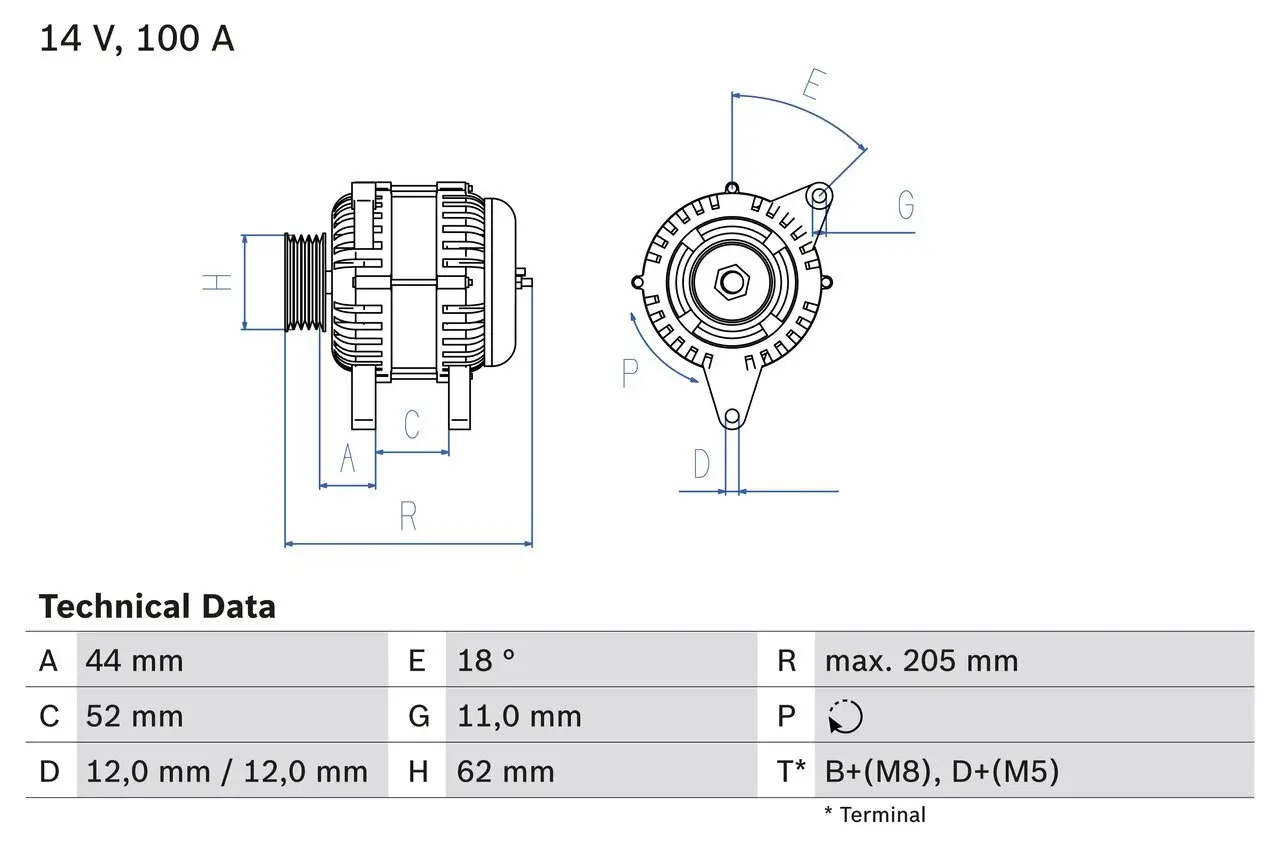 Generator 14 V BOSCH 0 986 049 231