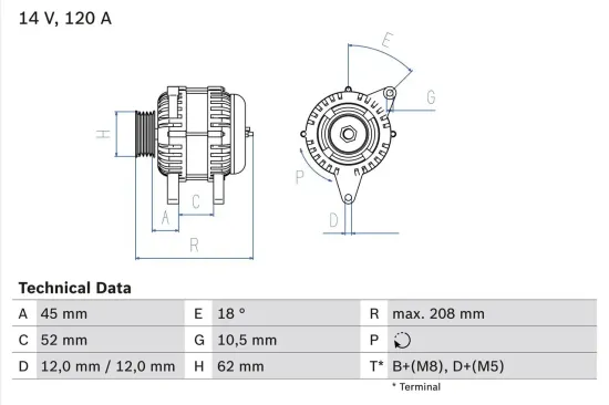 Generator 14 V BOSCH 0 986 049 400 Bild Generator 14 V BOSCH 0 986 049 400