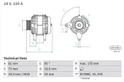 Generator 14 V BOSCH 0 986 049 430