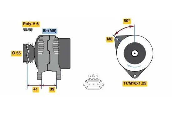 Generator 14 V BOSCH 0 986 049 490 Bild Generator 14 V BOSCH 0 986 049 490