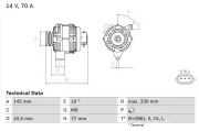 Generator 14 V BOSCH 0 986 049 510