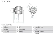 Generator 14 V BOSCH 0 986 049 530