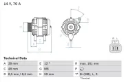 Generator 14 V BOSCH 0 986 049 570