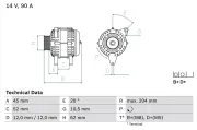 Generator 14 V BOSCH 0 986 049 610