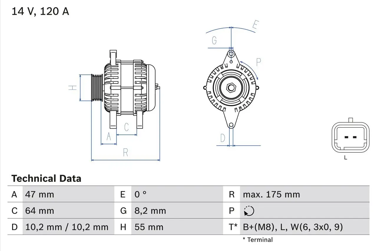 Generator 14 V BOSCH 0 986 049 650