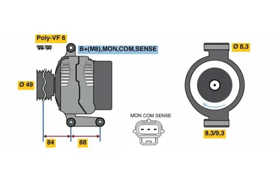 Generator 14 V BOSCH 0 986 049 670 Bild Generator 14 V BOSCH 0 986 049 670