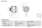 Generator 14 V BOSCH 0 986 049 690