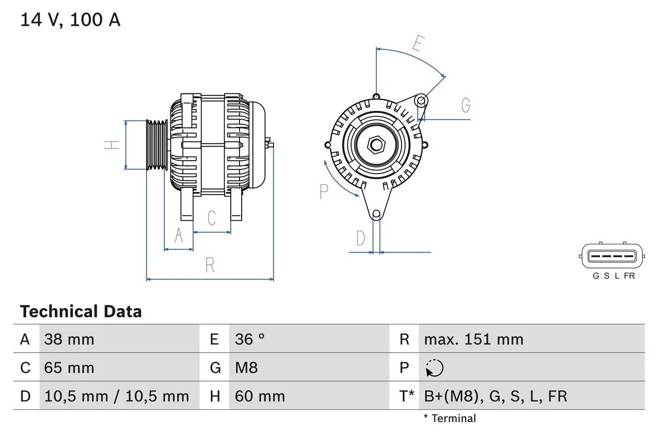 Generator 14 V BOSCH 0 986 049 940