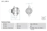 Generator 14 V BOSCH 0 986 049 970