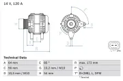 Generator 14 V BOSCH 0 986 049 990