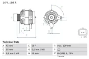 Generator 14 V BOSCH 0 986 080 140