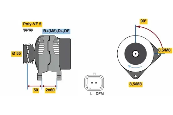 Generator 14 V BOSCH 0 986 080 140 Bild Generator 14 V BOSCH 0 986 080 140